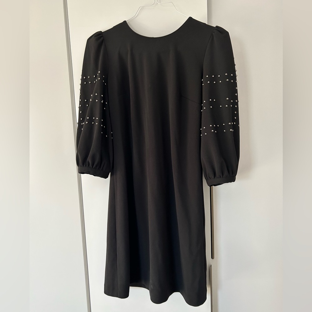 Karl Lagerfeld Paris Women Class Dress Black 3/4 Puff Sleeve Size 2